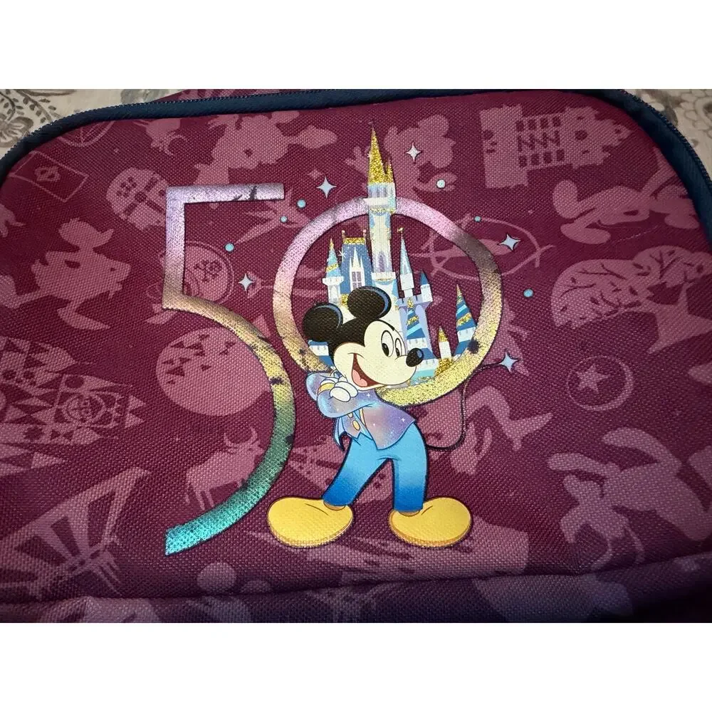 Walt Disney World 50th Anniversary Backpack Cooler Mickey Mouse Park Icons Full